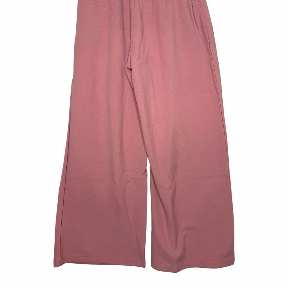 NEW Halara Wide Leg Work Pants XL Regular Pink High Waisted Stretch Pull On Offi